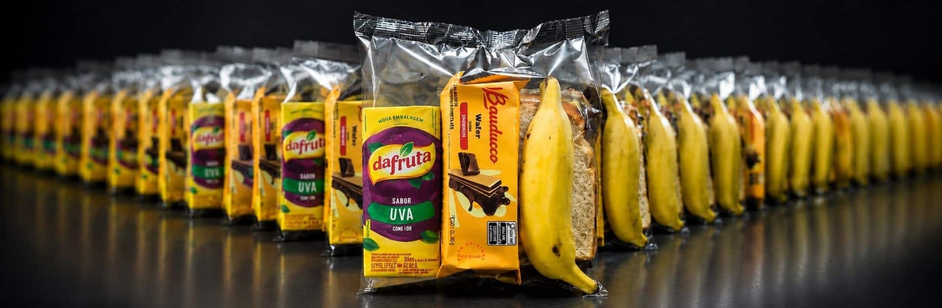 Kits lanche embalados individualmente em flow pack para empresas e eventos corporativos no Rio de Janeiro