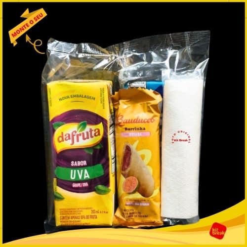 Desjejum Ideal Pós-Exames: Praticidade para Laboratórios, Clínicas e Hospitais 3 Desjejum para hospital com suco 200ml e biscoito club social, barrinha de goiaba e guardanapo.