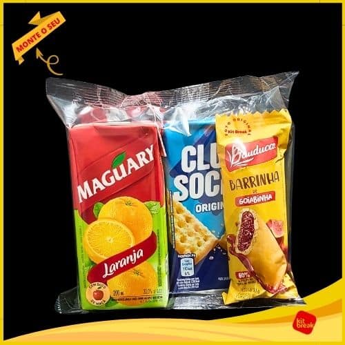 Desjejum Ideal Pós-Exames: Praticidade para Laboratórios, Clínicas e Hospitais 4 Desjejum para laboratório com suco 200ml, biscoito club social e barrinha de goiaba e guardanapo.