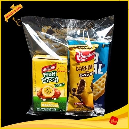 Desjejum Ideal Pós-Exames: Praticidade para Laboratórios, Clínicas e Hospitais 6 Kit lanche desjejum com suco 150ml, biscoito club social e barrinha de chocolate.