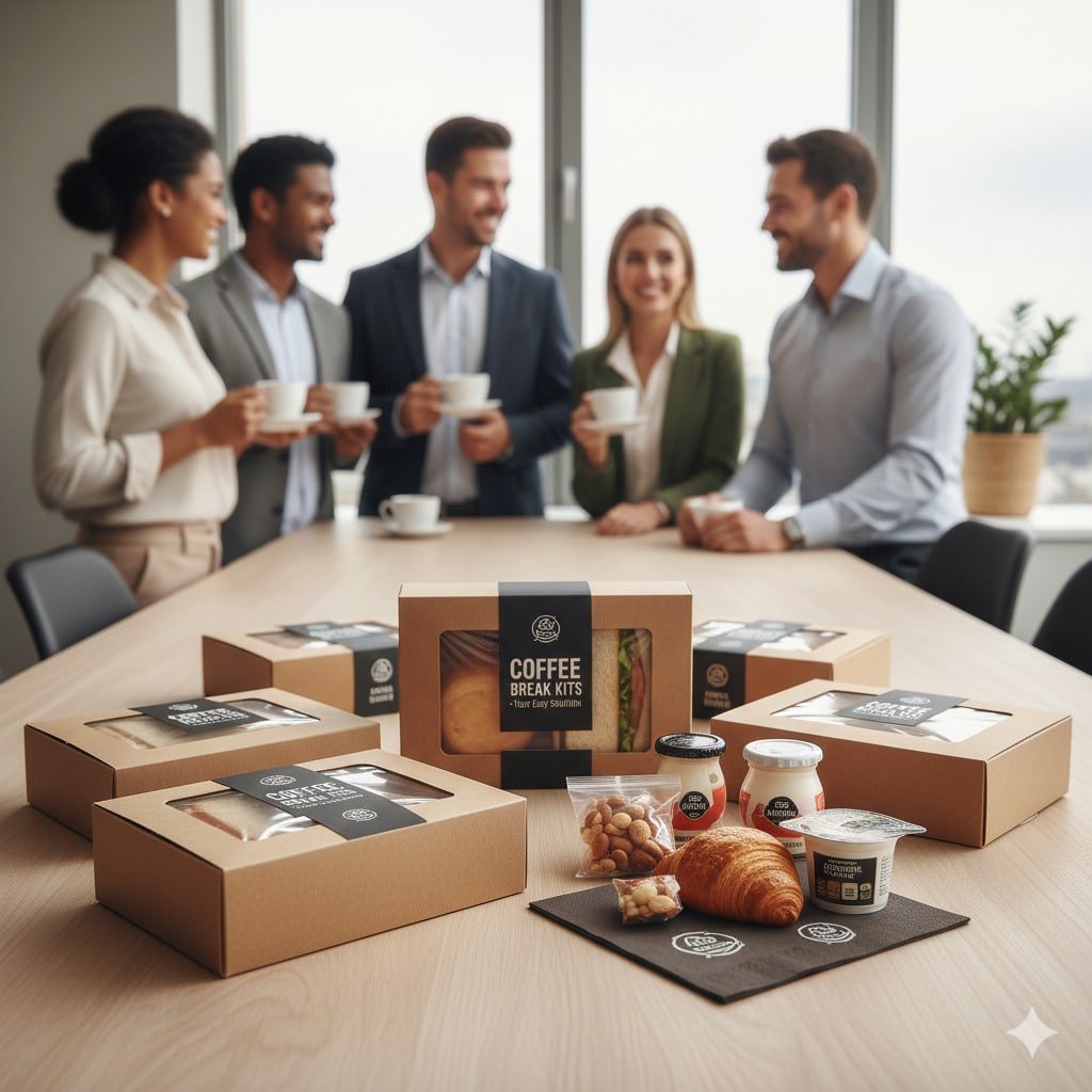 Coffee Break Corporativo. 3 Kit lanches para coffee break