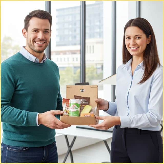 Coffee break simples e prático com itens embalados individualmente, ideal para reuniões e pequenos eventos corporativos.