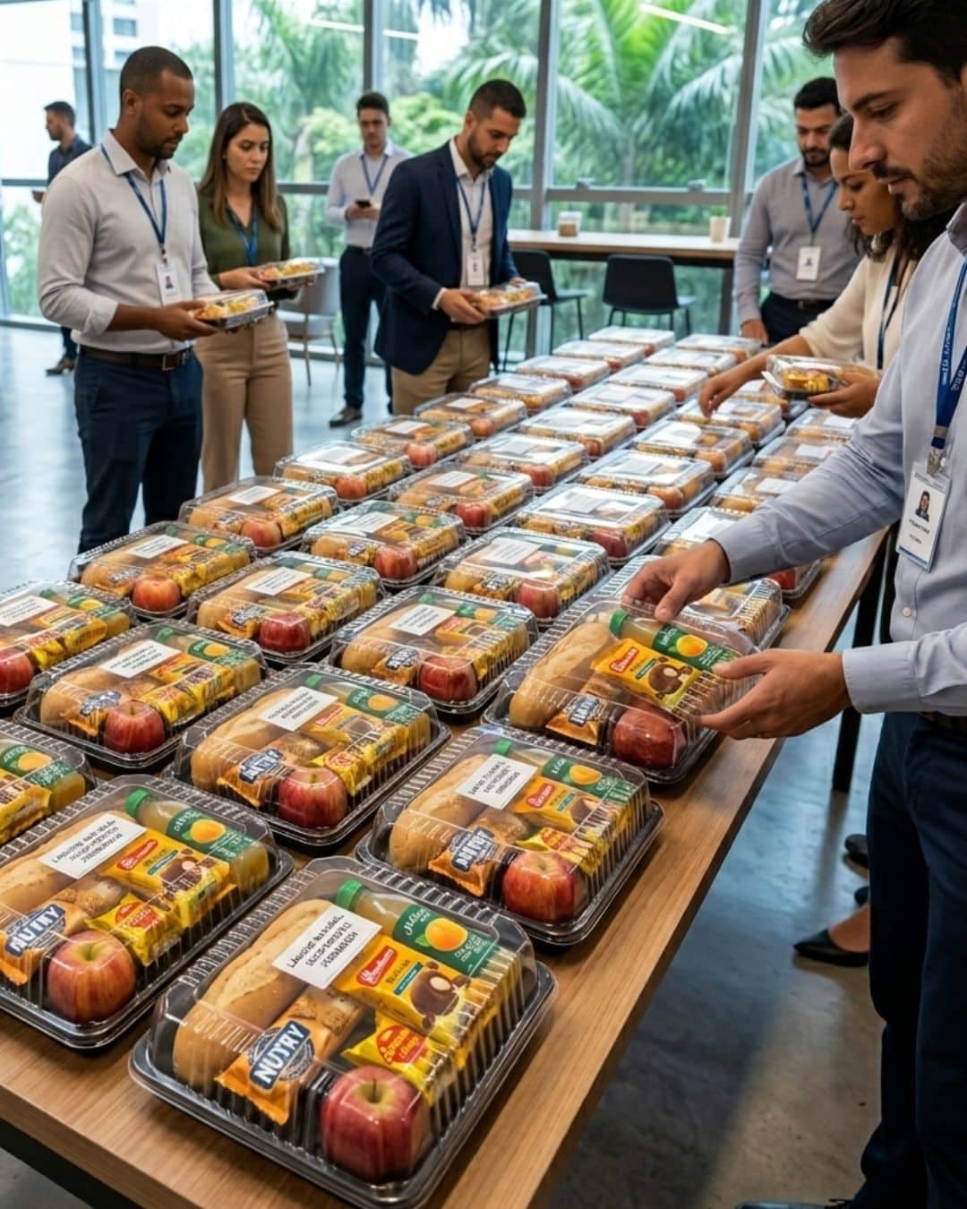 Coffee Break Inteligente: Solução Prática para Eventos Corporativos 1 Kit lanche individual para coffee break corporativo com distribuição prática para equipes