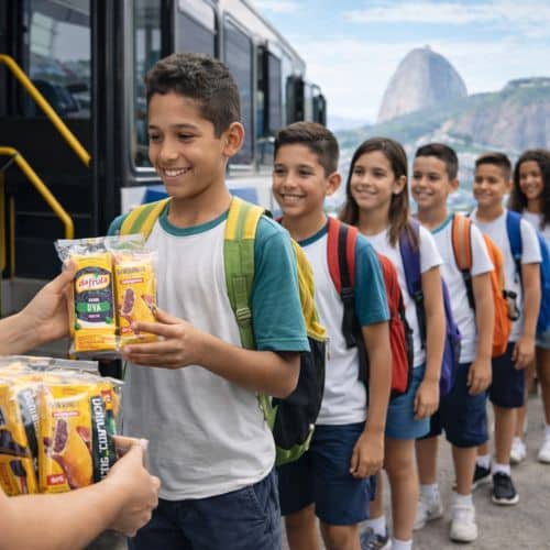 kit lanche para excursão escolar e transporte em grupo com distribuição prática