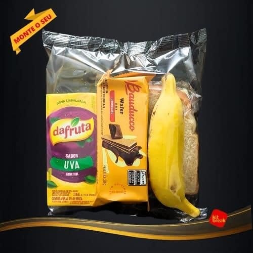 Kit lanche escolar individual lacrado, pronto para entregar a cada aluno