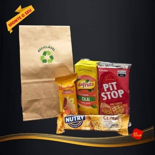 Kit lanche escolar com embalagem personalizada com a marca da escola