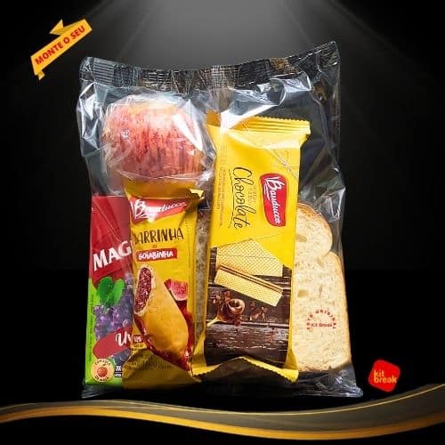 Kit Lanche individual para Empresas e Eventos no Rio de Janeiro | Kit Break 1 Kit lanche individual lacrado com opções personalizáveis para orçamento da empresa