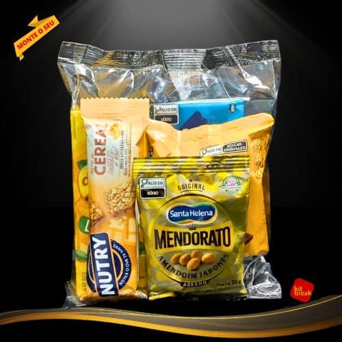 Kit Lanche sem perecível com snacks lacrados individualmente para grupos no Rio de Janeiro.