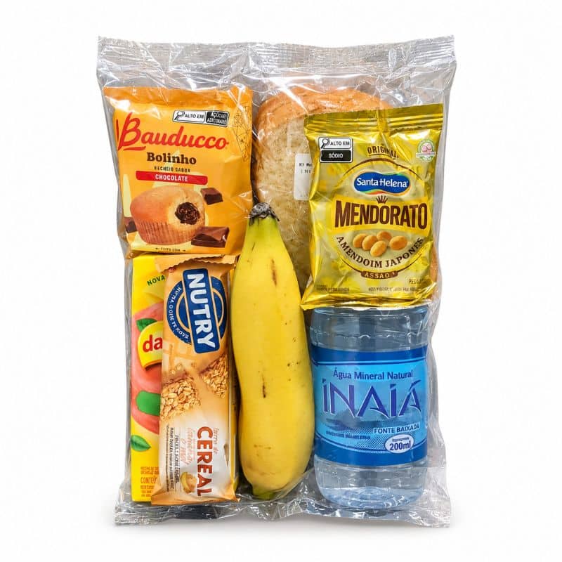 Kit Lanche lacrado em Flow Pack para equipe externa e staff de eventos no Rio de Janeiro