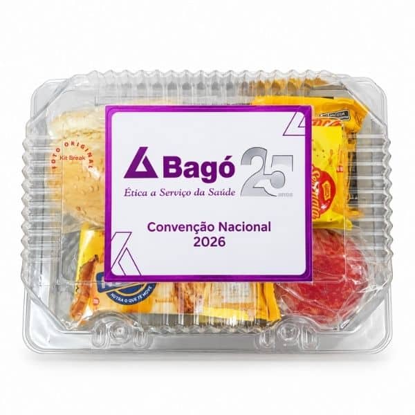 Kit Lanche temático e personalizado 5 Kit Lanche temático em box transparente com itens à mostra e etiqueta personalizada